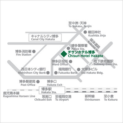 チサンホテル博多地図