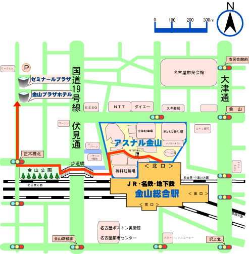 金山プラザホテル地図